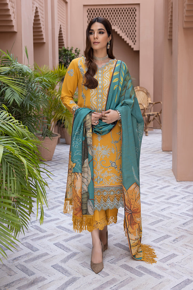 Rang Rasiya 3-PC Embroidered DHANAK Stuff SKU-765