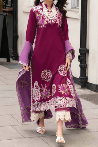 Mushq Luxury 3-PC suit Dhanak Embroidered Shirt with Digital Printed Wool shawl - Cr123