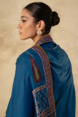 ZARA SHAHJAHAN FULLY EMBROIDERED 3PC DHANAK DRESS -ZSJ5054
