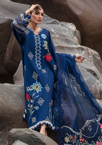 Crimson-3 Piece (Unstitched) Premium Linen Embroidered Shirt With Slub Ready-to-Wear Dupatta - KW112