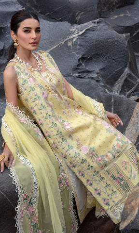 - 3 Piece (Unstitched) Premium Linen Embroidered Shirt With Slub Ready-to-Wear Dupatta - KW1131