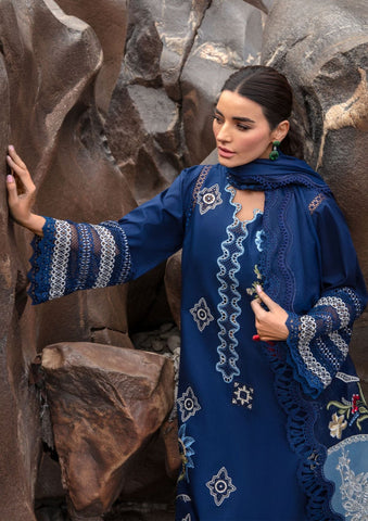 Crimson-3 Piece (Unstitched) Premium Linen Embroidered Shirt With Slub Ready-to-Wear Dupatta - KW112