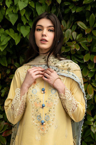 Mushq Yellow Luxury DHANAK Dress'24 HMC-04