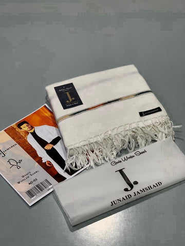 J. PREMIUM WOOL SHAWL #004 Premium white