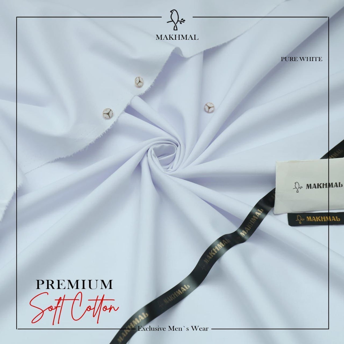 MAKHMAL Premium Soft-COTTON - PURE WHITE