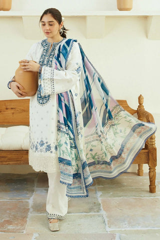 ZARA SHAHJAHAN EMBROIDERED LAWN- 3PC WITH SLUB NET PRINTED DUPATTA - 1002