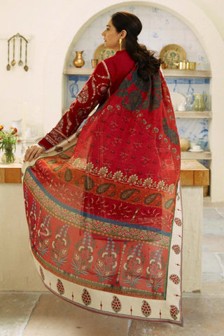 ZARA SHAHJAHAN EMBROIDERED LAWN- 3PC WITH SLUB NET PRINTED DUPATTA - 1005