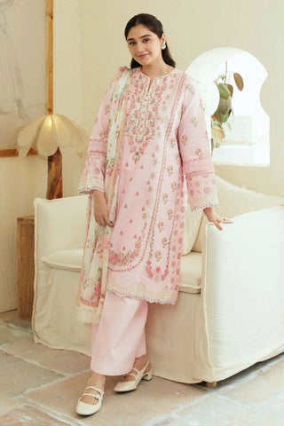 ZARA SHAHJAHAN EMBROIDERED LAWN- 3PC WITH SLUB NET PRINTED DUPATTA - AW1008