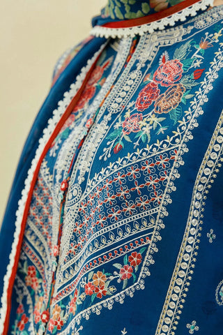 ZARA SHAHJAHAN EMBROIDERED LAWN- 3PC WITH SLUB NET PRINTED DUPATTA - AW1010