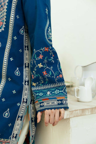 ZARA SHAHJAHAN EMBROIDERED LAWN- 3PC WITH SLUB NET PRINTED DUPATTA - AW1010