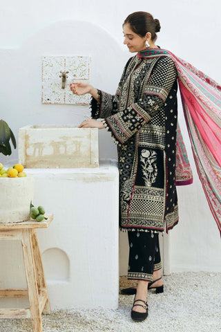 ZARA SHAHJAHAN EMBROIDERED LAWN- 3PC WITH SLUB NET PRINTED DUPATTA - AW1012